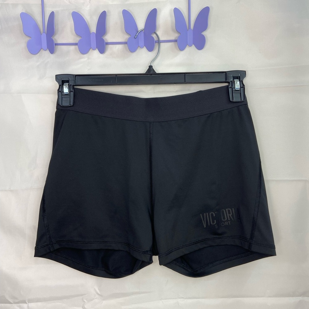 EUC Victoria’s Secret SPORT women’s black elastic stretch spandex active shorts